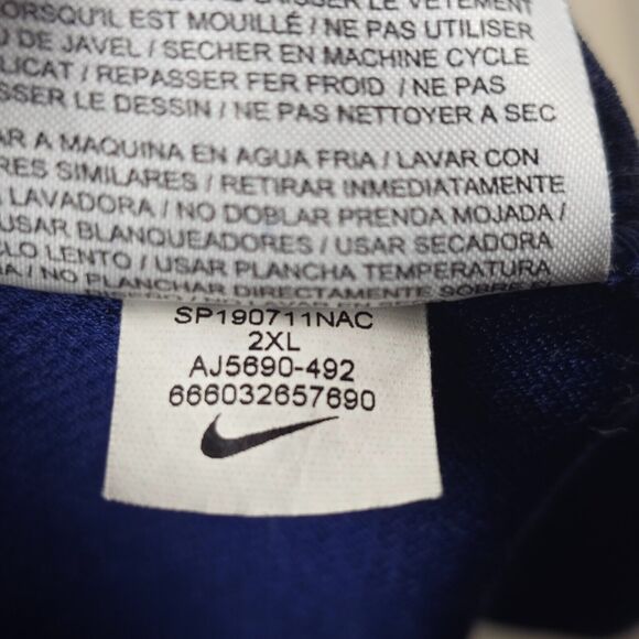 Nike Dri-Fit Men’s XXL Blue Polo Shirt Short Sleeve Button Pockets Athletic Golf - Picture 8 of 13